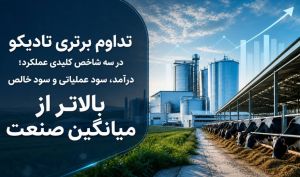 تداوم برتری تادیکو در سه شاخص کلیدی عملکرد؛ درآمد، سود عملیاتی و سود خالص بالاتر از میانگین صنعت