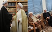 گزارش رئیس‌ جمهور به مراجع در قم / مراجع تقلید به روحانی چه گفتند؟ 