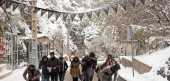 شادی تهرانی‌ ها از بارش نخستین برف پاییزی / تصاویر 