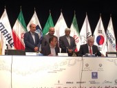 وزیر صنعت در مراسم امضای تفاهمنامه ده جانبه بین المللی تولید پلتفرم محصولات جدید ایران خودرو