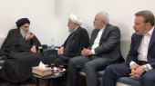 روحانی و هیات همراه پیش از ظهر امروز در دیدار با آیت الله سیستانی 